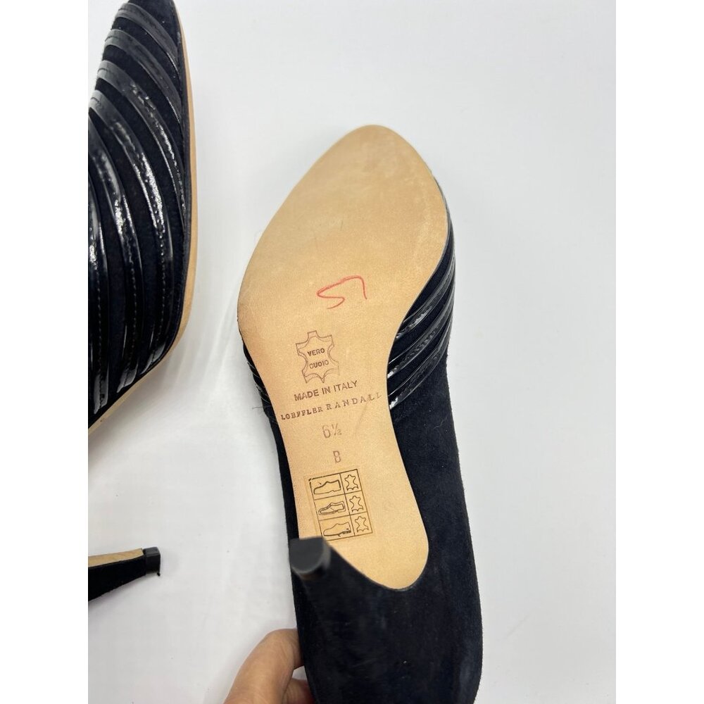 New! Loeffler Randall Black leather suede heel - Picture 6 of 7